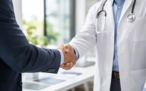 Manos médico empresa IA para Ibeconomia.com