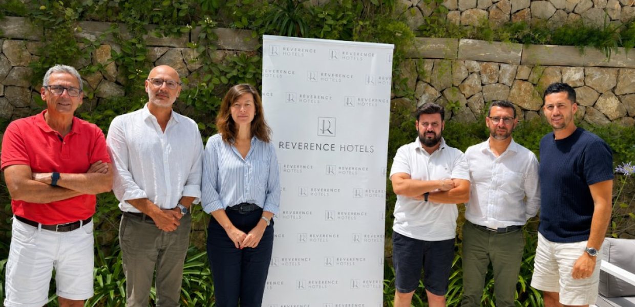 Reverence Hotels. En la imagen, de izquierda a derecha, Xavi Sastre, Javier Tascón, Ana Nadal, Juan Carlos Oliver, David López y Xavi Sastre Casali.